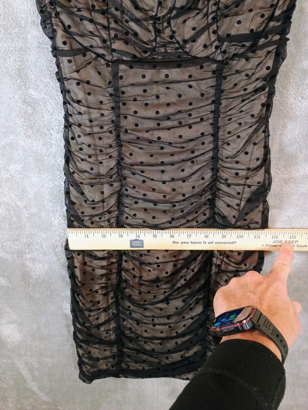 Prom/Homecoming Black Mesh Ruched Sheath Dress Small - Picture 4 of 10